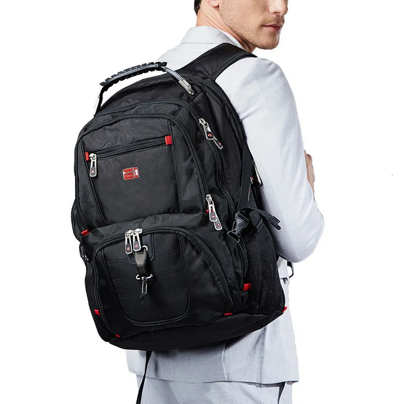 SwissMultifunctional bags Durable 17 Inch Laptop Backpack Travel BagCollege BookbagUSB Charging PortWater Resistant 241029