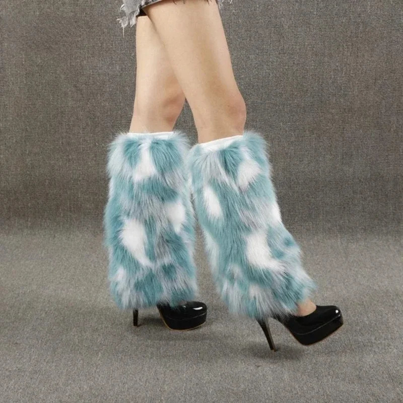 Fox-like Plush Boots Socks Sleeve Women Long Short Leggings Warm Autumn Winter Stage Performances Furry Leg Warmers 241031