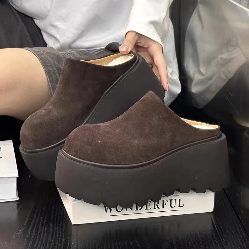 Mule slider womens shoes casual slider flat cover toe slider platform comfortable casual womens Pantofle 241031