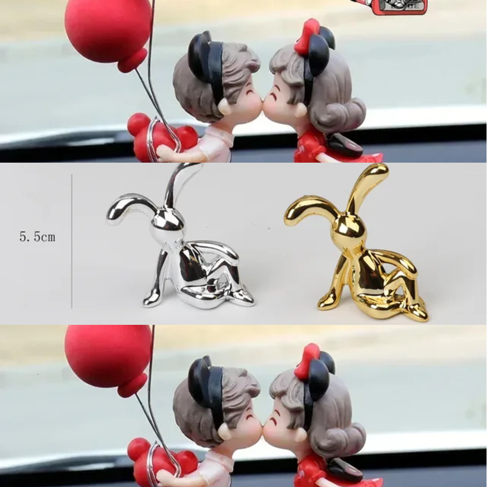 New Anime Couples For Car Ornament Model Cute Kiss Balloon Figure Auto Interior Decoration Pink Dashboard Figurine Accessories Gifts