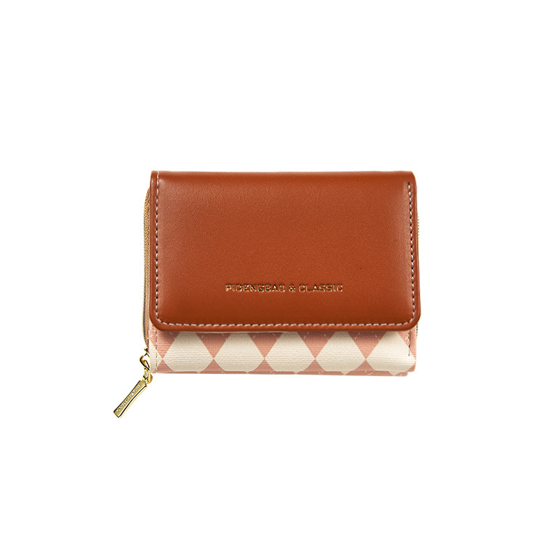 New designer Lingge fashion short Instagram small card bag women's coin purse