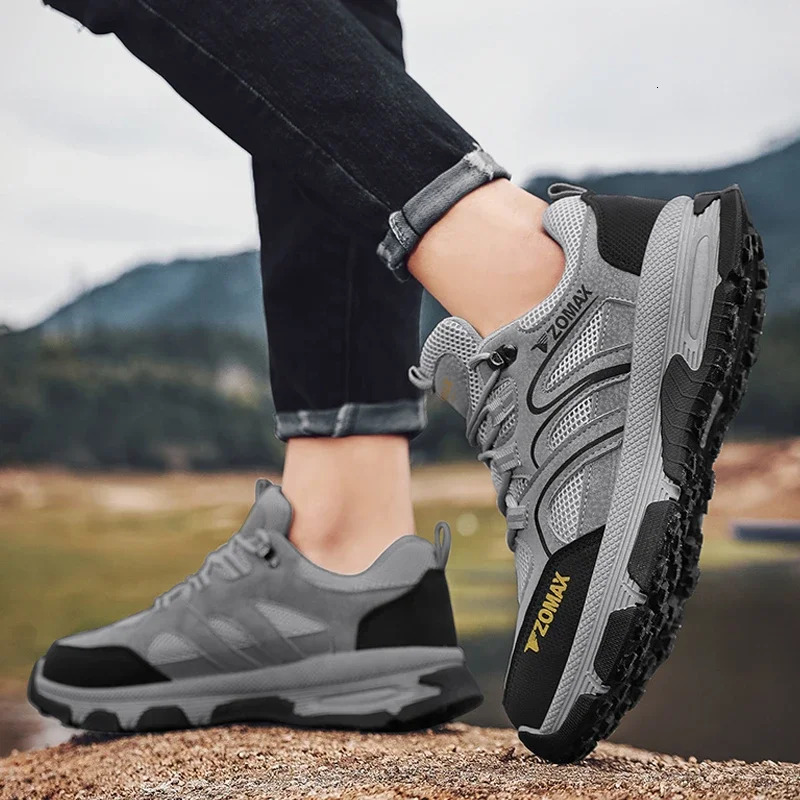 Designer Men's Outdoor High Quality Construction Site Comfortable Steel Head Manufacturer Direct Sales Non Leather Leisure Safety Hiking Shoes