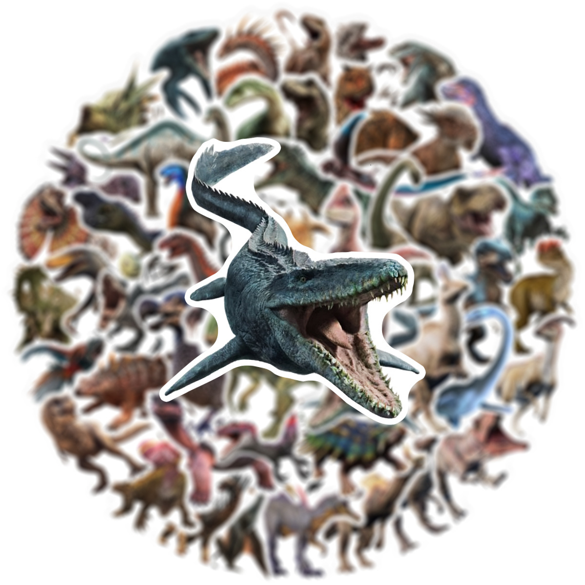 New 50Pcs Jurassic Dinosaur Stickers Kids Toy Gift DIY Laptop Phone Suitcase Notebook Ancient Animal Sticker Graffiti Decals
