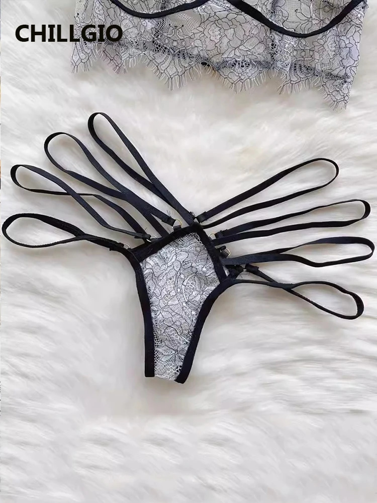 CHILLGIO Women Sexy Transparent Lace Bra Brief Suits Fashion Floral Lingerie Erotic Bodycon Two Pieces Intimate Underwear Sets 241031