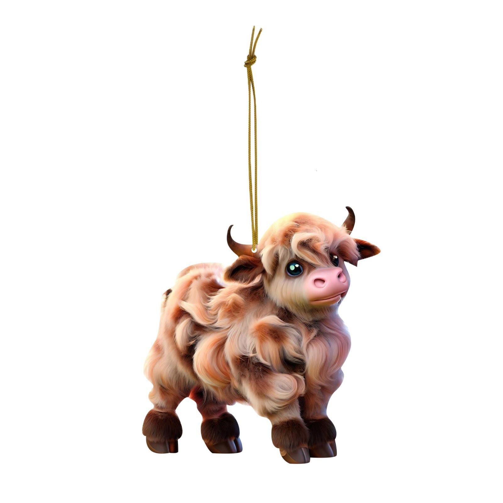 New 1Pc Acrylic Pendant Cute Cow Xmas Tree Hanging Ornaments Christmas Decorations For DIY Home Navidad Gift New Year 2023