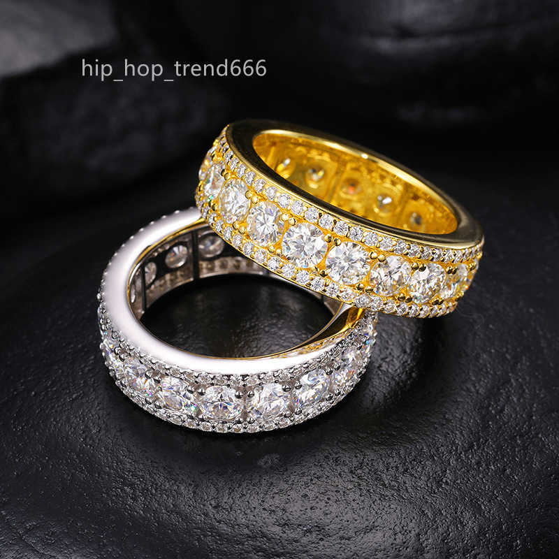 Mens Unisex 925 Sterling Silver Wedding Engagement Ring Top Icy Fine Jewelry VVS D Color Moissanite Diamond 18K Gold Parties