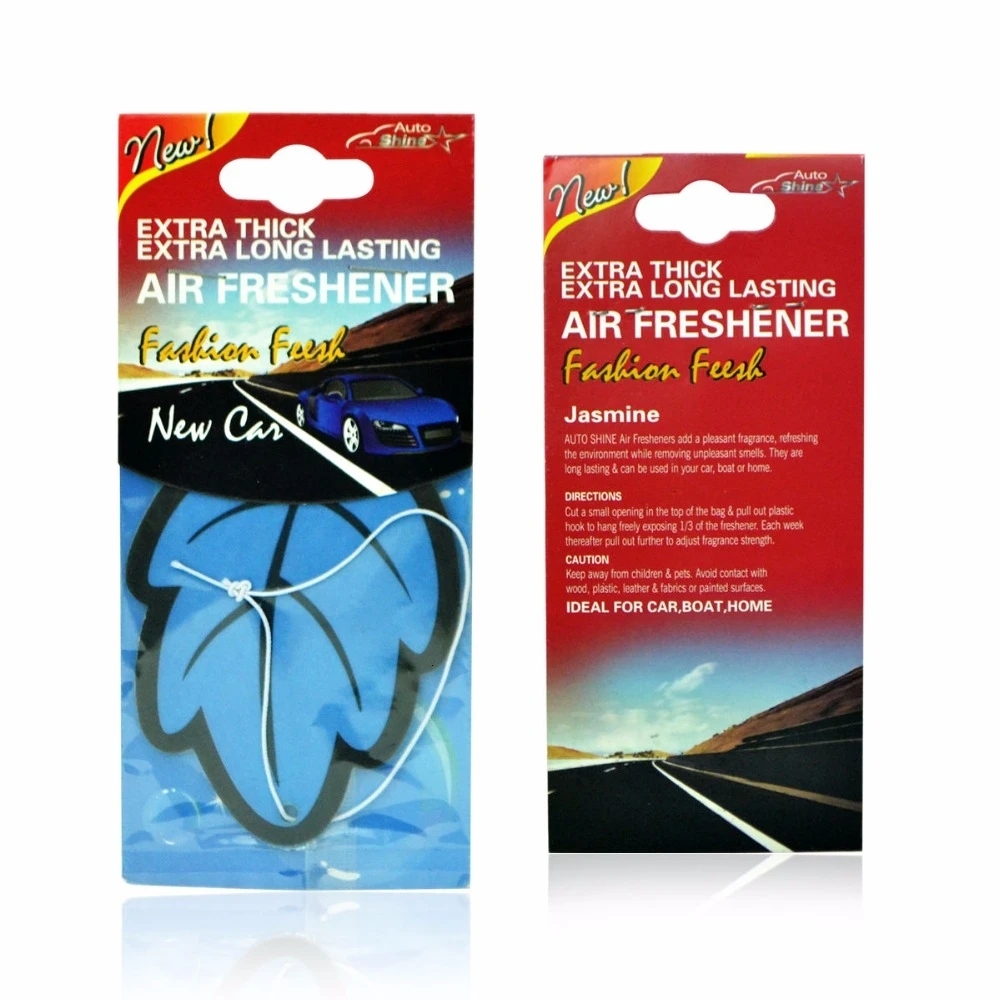 New 6Pcs Air Freshener Natural Scented Tea Paper Auto Hanging Vanilla Perfume Fragrance Leaf Shape Car Accessories Interior