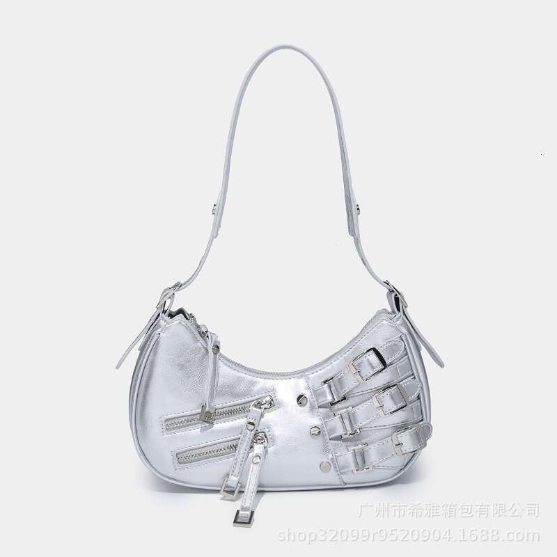 Underarm 2024 High End Fashion Versatile Spicy Girl Motorcycle Minimalist Commuter Handheld Shoulder Bag