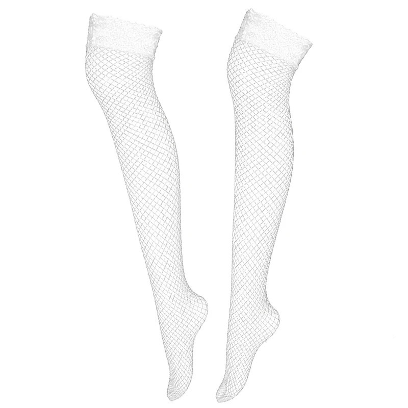 Sexy Fishnet Stockings Women Summer Thin Transparent Mesh Thigh High Stockings Elasticity Over Knee Nylon Stocking 6 Color 241031