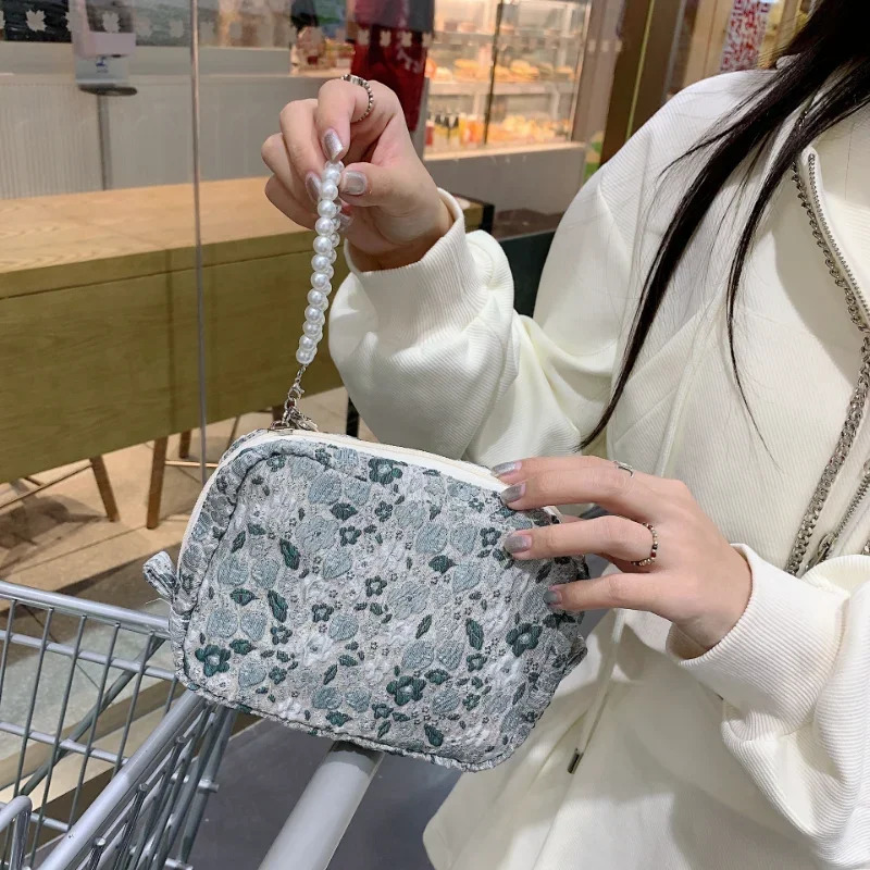 Summer Flower Fresh Travel Makeup Bag Womens Clutch Wash Face Bag Fashion Flower Womens Makeup Storage Bag 241031