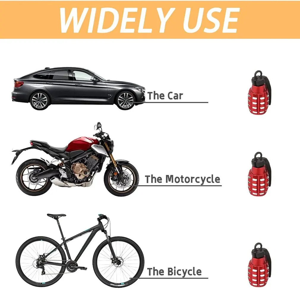 New 4Pcs Aluminum Car Grenade Alloy Tyre Cover Air Dust Tire Truck Bike Wheel Rim Vae Stem Cap
