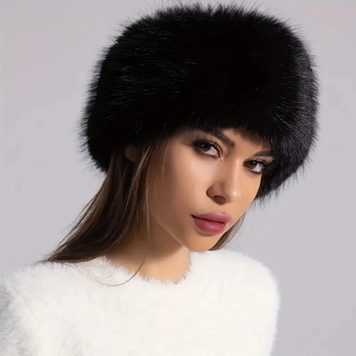 Winter lmitation Fur Thickened Hat Without Top Hat BreathableComfortable Outdoor Travel Brimless Hat 241030