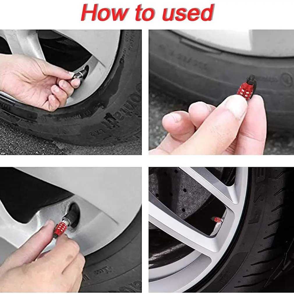 New 4Pcs Aluminum Car Grenade Alloy Tyre Cover Air Dust Tire Truck Bike Wheel Rim Vae Stem Cap