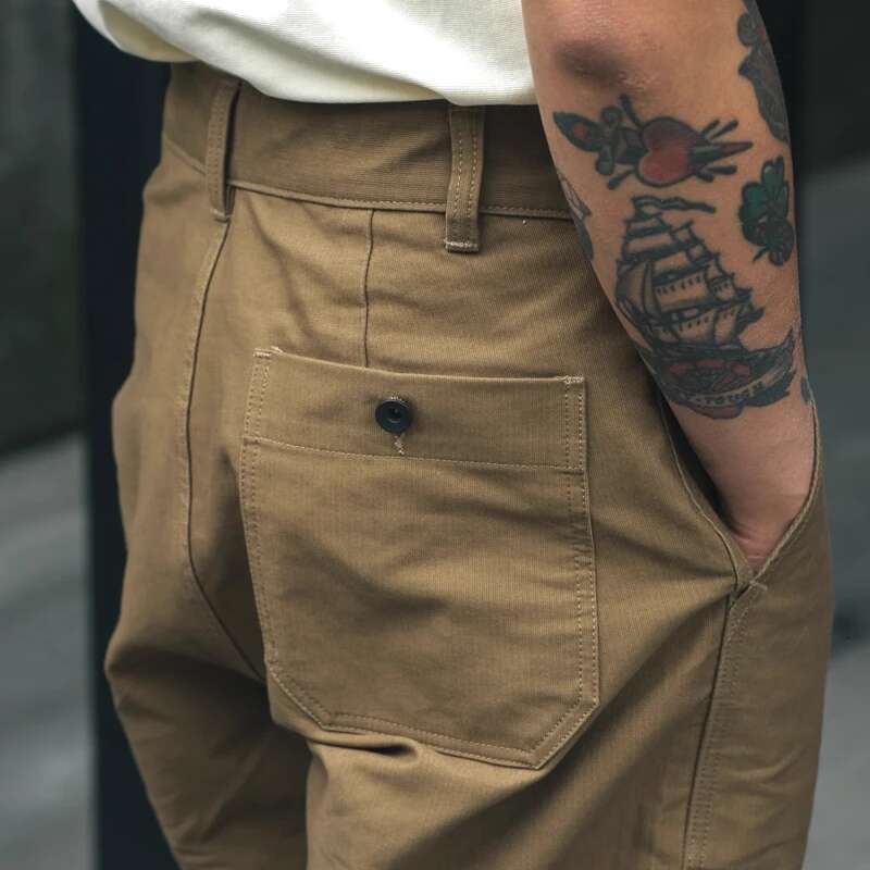 Red Bronson Naval Heritage Work Pants Wide Straight Leg Men's Casual Trousers High Rise