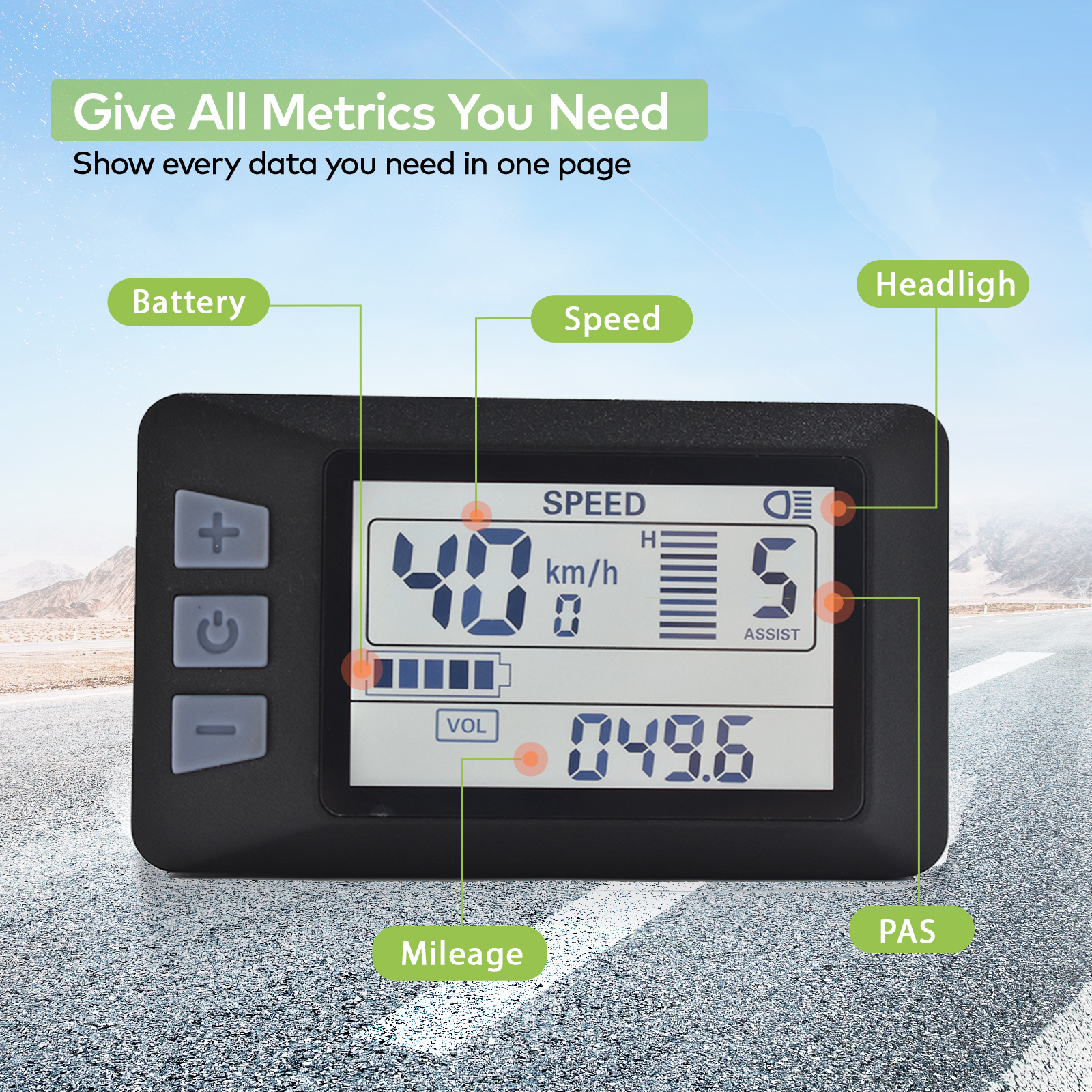 Compact P3H Type Multi-Featured e-Transportation Display - Universal Fit for Eco-Friendly Vehicles