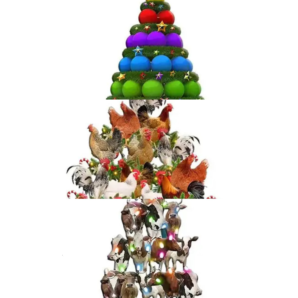 New 2022 2D Wood Christmas Decorations Bird Parrot Rooster Cows Book Colored Balls Xmas Tree Ornaments Home Decor New Year Gift