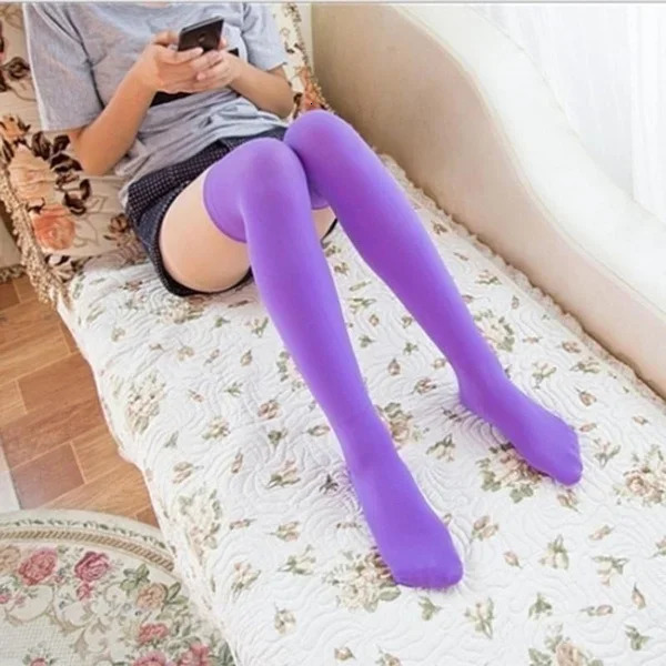 Fashion Black White Soild Color Long Socks Women Over Knee Thigh High Over The Knee Sexy Stockings Ladies Girls Warm Knee Socks 241031