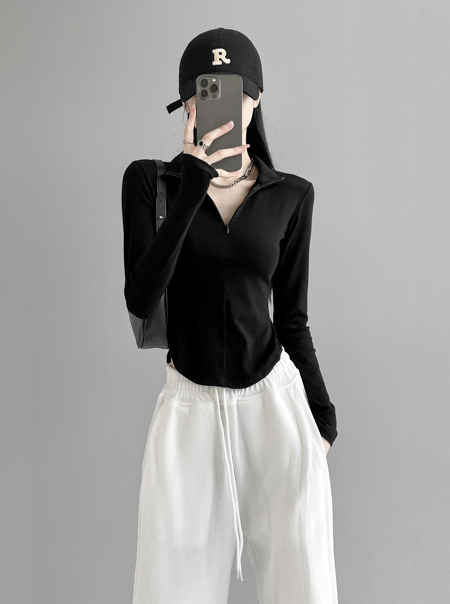Stretch sports tops women 2024 new tight lapel T-shirt women Slim and thin sexy waist tops