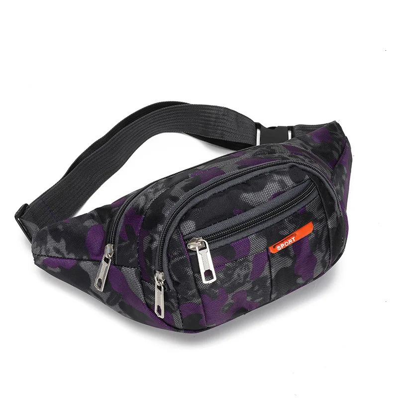 Camouflage printed mens waist bag wallet casual large mobile phone with bag womens canvas travel mobile phone bag 241031