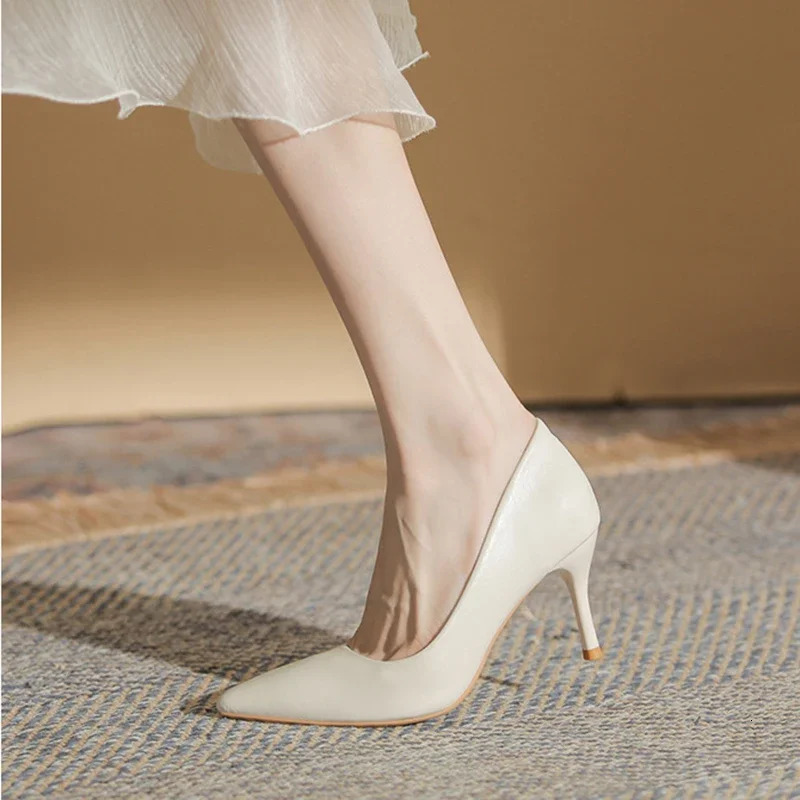Pointed Toe Women Heels Sexy White Pumps Single Shoes 3cm 5cm 7cm Thin High Heel Spring Autumn Party Dress Shoes on Heels 241030