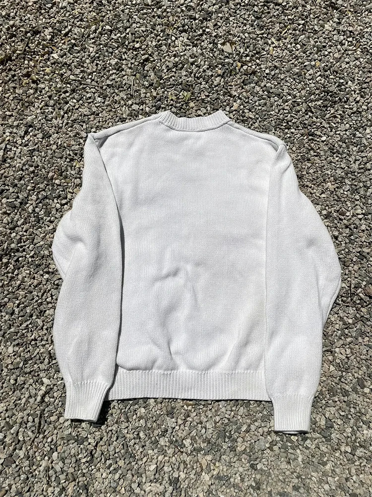 Mens Sweater Y2K Aphex Twin Knit Oversized Pullovers Gothic Jumper Winter Graphic Streetwear Long Sleeve Tops Vintage Clothing 241031