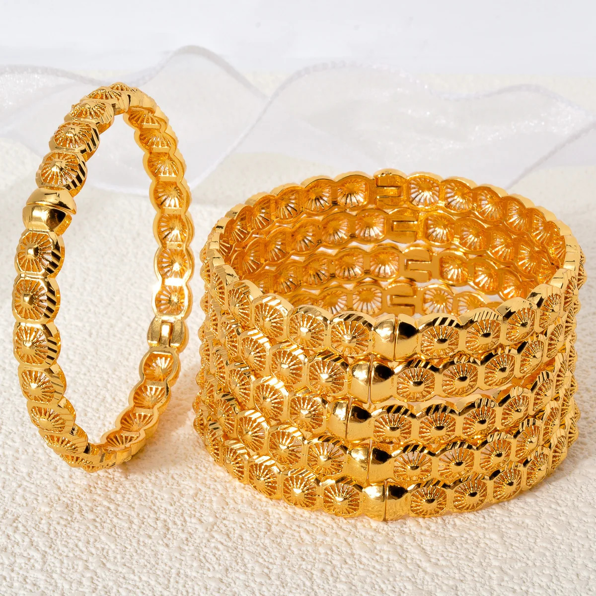 7MM Dubai Gold Color Bangle Snake Shape Geometry Hard Bracelets For Women Indian Italy Hand Jewelry Hip Hop Style 241030
