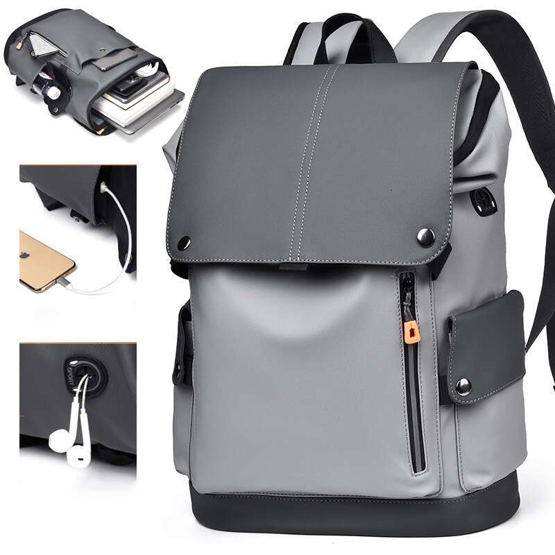 Men PU Leather Bagpack Large Laptop Backpac Male Schoolbag For Teenagers Boys Business Bags