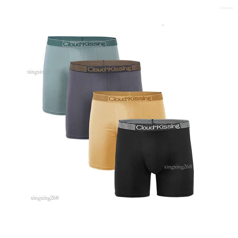 Underpants 4Pcs/Lot Men's Panties Long Underwear Sexy Man Boxers Shorts Lots Male Boxershorts Set Family Brands