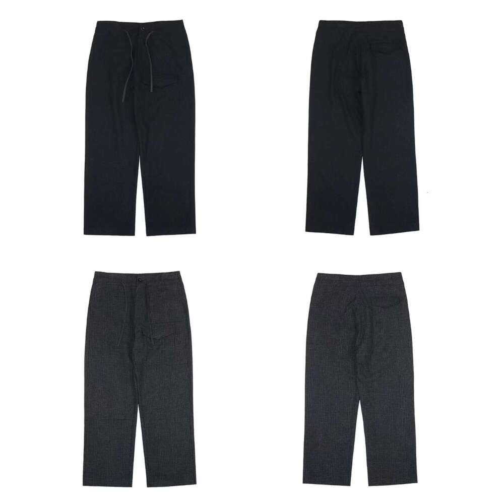 Second Order Vintage Style Plaid Trousers Mens Everyday Drawstring Check Pants Relaxed Fit
