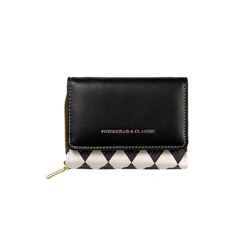 New designer Lingge fashion short Instagram small card bag women's coin purse