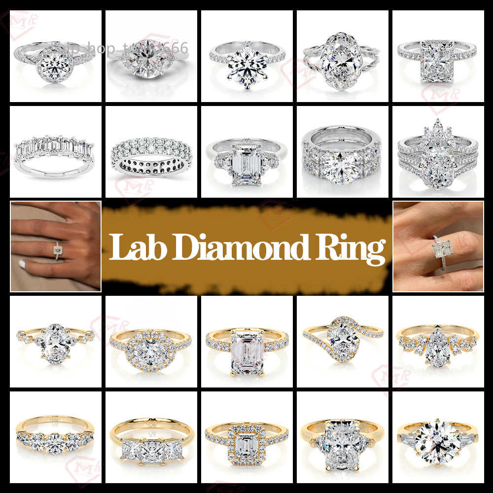 Custom GIA IGI Certified Cvd Lab Diamond Ring 14k Real Gold Engagement Ring 2ct Cushion Cut Lab Grown Diamond Ring