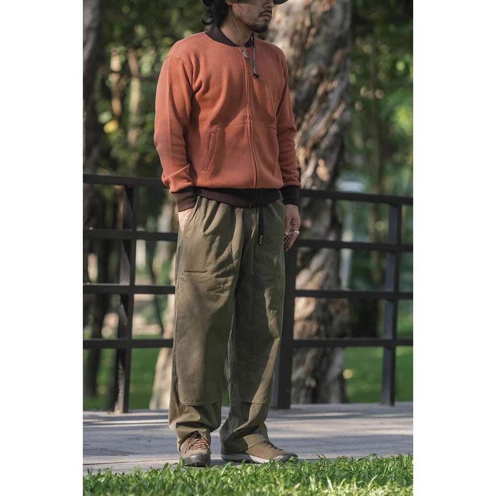 Non Stock Double Front Climbing Pants Elastic Waistband Outdoor Casual Trousers