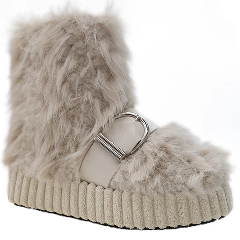 New Furry Designer Womens Upgraded With Wool Boots Non-Slip Warm Womens Australia Ankle Fashion Winter Boots Large Size Leather Shoes