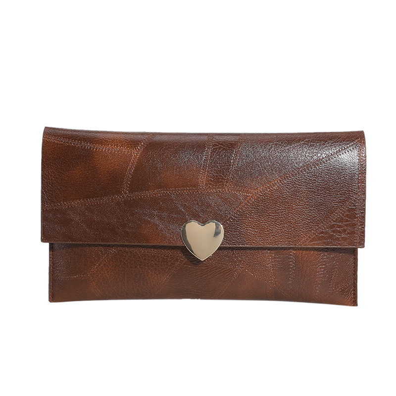 New designer fashionable multifunctional women's heart-shaped handbag, new gradient color splicing niche high-end texture envelope bag