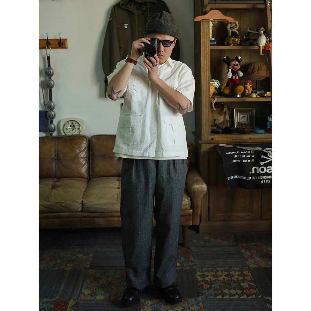 Second Order 2-Tuck Pants Relaxed Fit Straight Leg High Waist Men's Pleated Trousers