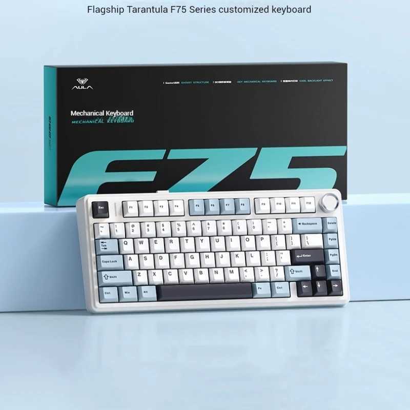 Aula F75 3 Mode Gaming Mechanical Keyboard Rgb Hot Swap Customized 75% Layout Gasket Structure Keyboard GiftLX241031