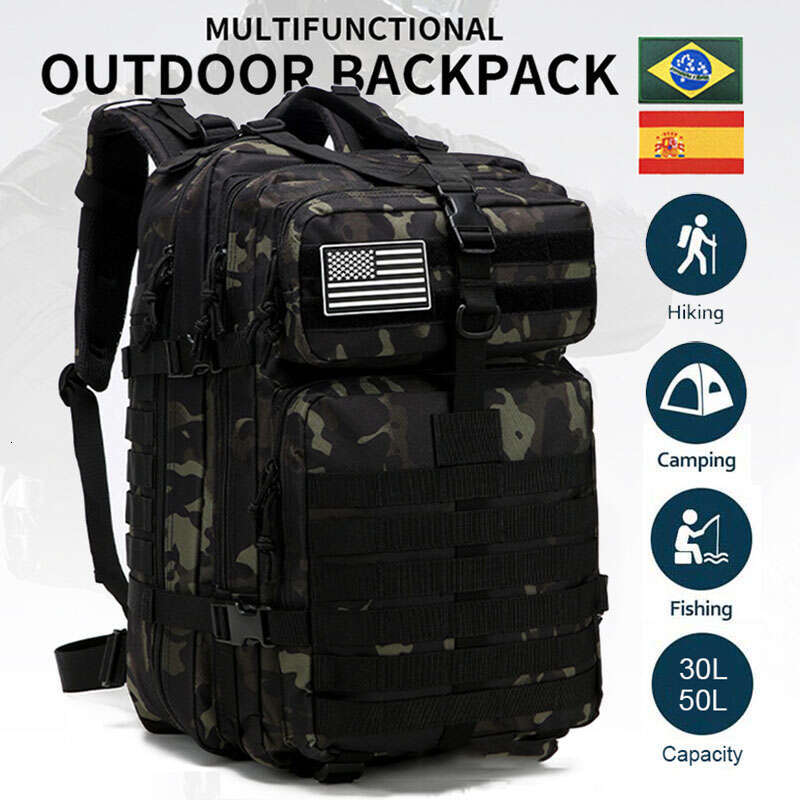 30L/50L 3P Tactical Backpack For Men Women Camping Hunting Accessories Military Camouflage Assault Bag Army Molle Rucac