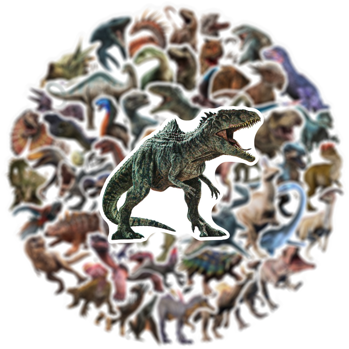 New 50Pcs Jurassic Dinosaur Stickers Kids Toy Gift DIY Laptop Phone Suitcase Notebook Ancient Animal Sticker Graffiti Decals