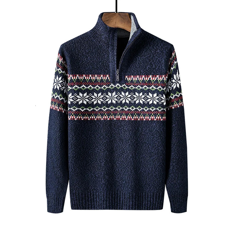 Size XXXL 4XL 5XL 6XL Sweater Male Autumn Zipper Half Turtleneck Pullover Knitted Men Clothing Christmas Jumpers 241031
