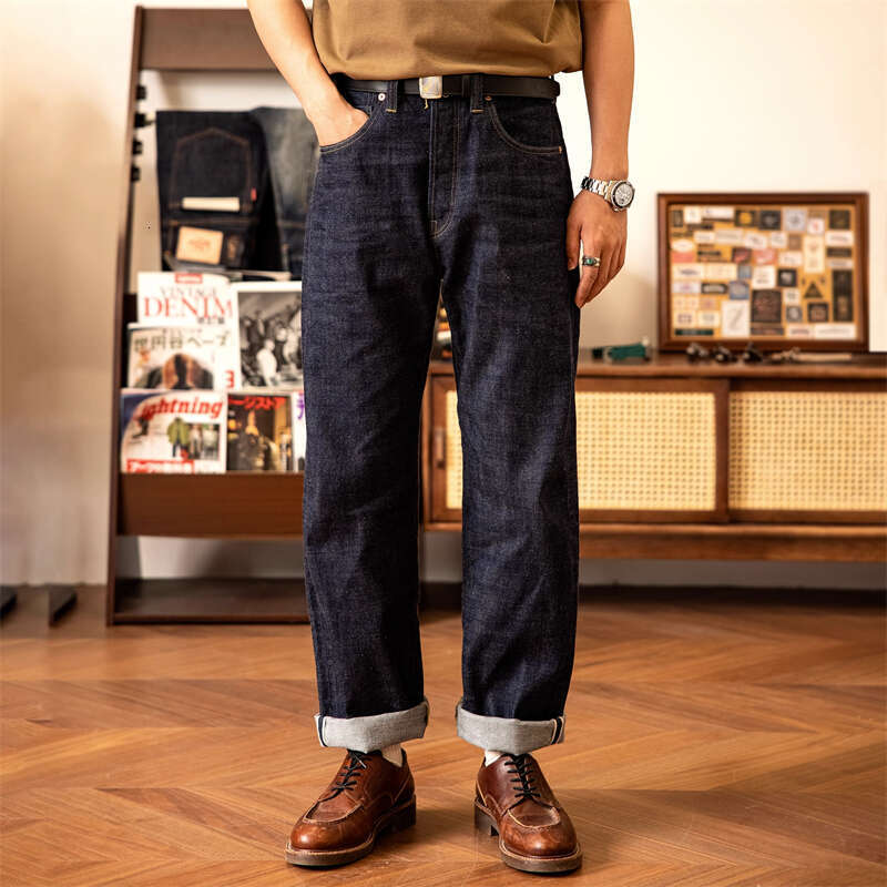Red Tornado Ww2 Model High Waist Loose Straight Men's Jeans 14Oz Seedge Denim Pants
