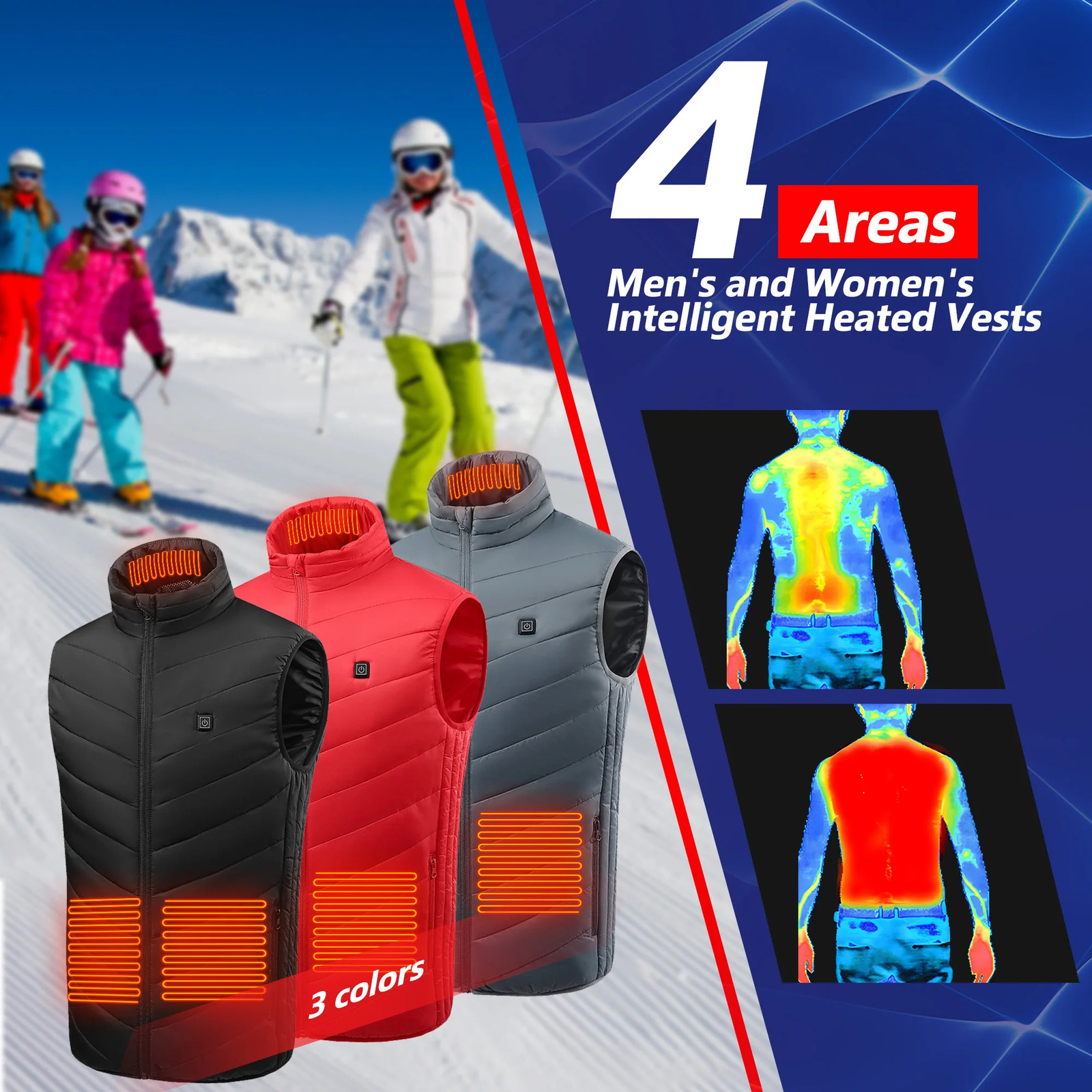 21 Heated Vest Zones Electric Heated Jackets Men Women Sportswear Heated Coat Motorcycle USB Heating Jacket For Camping 241031