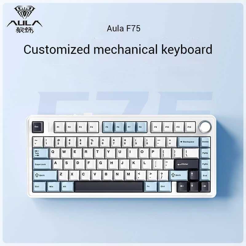 Aula F75 3 Mode Gaming Mechanical Keyboard Rgb Hot Swap Customized 75% Layout Gasket Structure Keyboard GiftLX241031