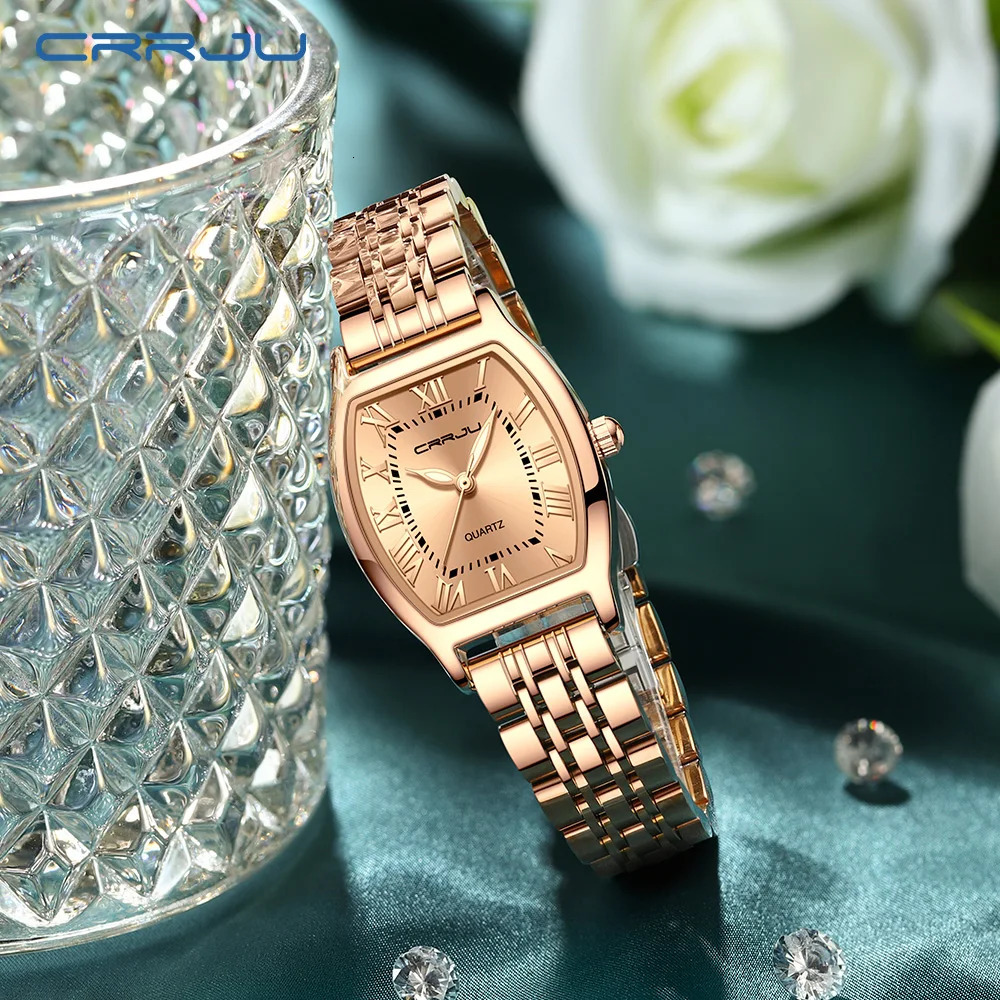 CRRJU Women Watches Creative Steel Dress Bracelet Wristwatches Ladies Square Waterproof Female Relogio Feminin 241030