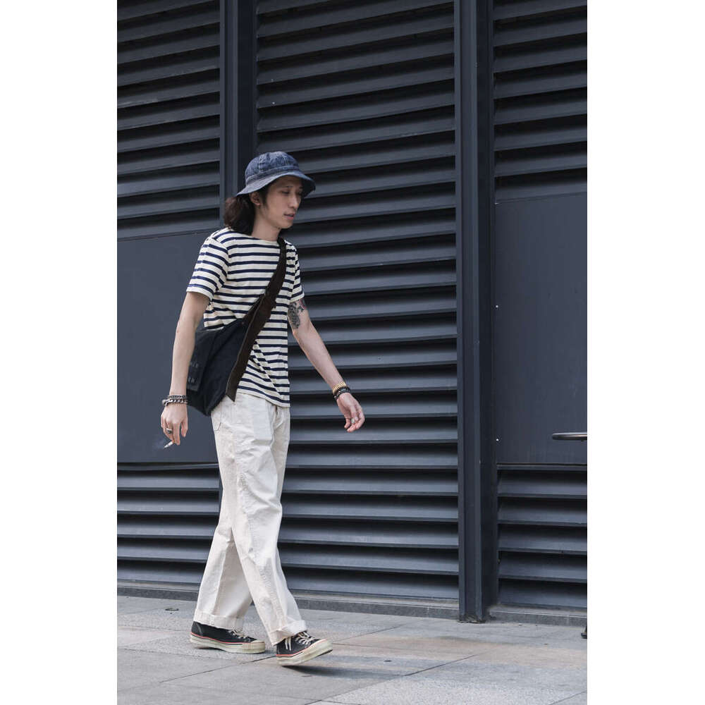 Bronson Retro Naval Deck Trousers Vintage Inspired Herringbone Twill Work Pants