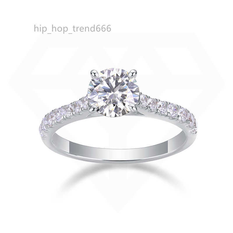 Fine Jewelry 18K White Gold 1CT Moissanite Engagement Ring Luxury Moissanite Diamond Wedding Ring