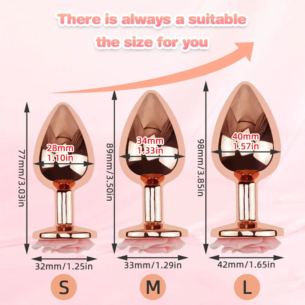 3Size Anal Plug Buttplug Rose Shape Anal Sex Toys for Men Women Beginners Advanced Users Sex Toy for Vagina Training But Plug 241031