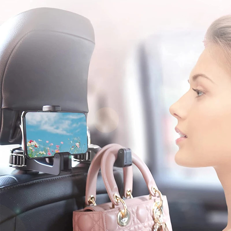 New Car Back Hook Multi Function Hanging Storage Mobile Holder Lazy Rear Seat Phone Headrest Bracket