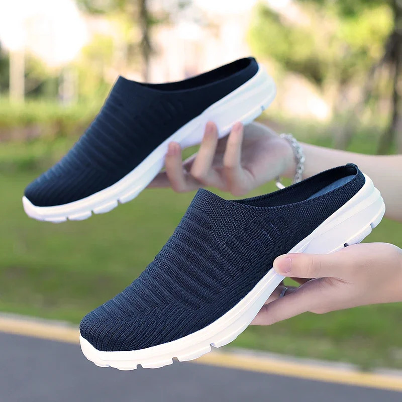 Men Summer Mesh Casual Shoes Breathable Half-pack Slippers Men Women Flat Fashion Walking Shoes Outdoor Men Sandals 241031