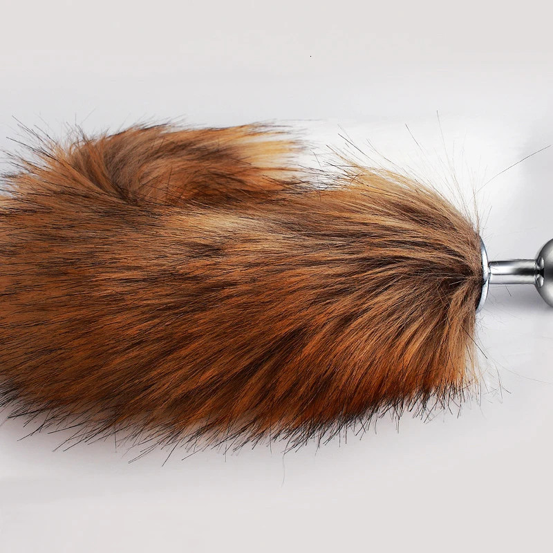 Fetish Slave Role Play Butt Bondage Restraints Brown White Pointed Fox Tail Anal Plug Sextouse Woman Exotic Intimates Accessorie 241031