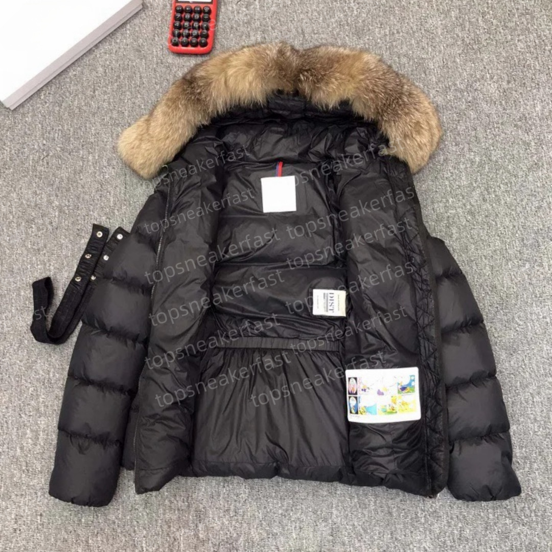 Womens Doudoune Femme Coats Winter Down Jcket Fur Hooded Coats Long Warm Outerwear Big Pocket With Belt Jacket Women boed short Down Jacket